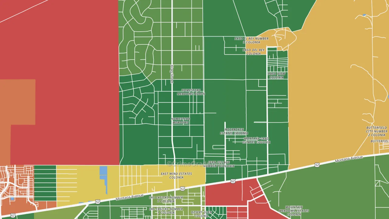 Homestead Meadows North, TX Map of Burglary Rates
