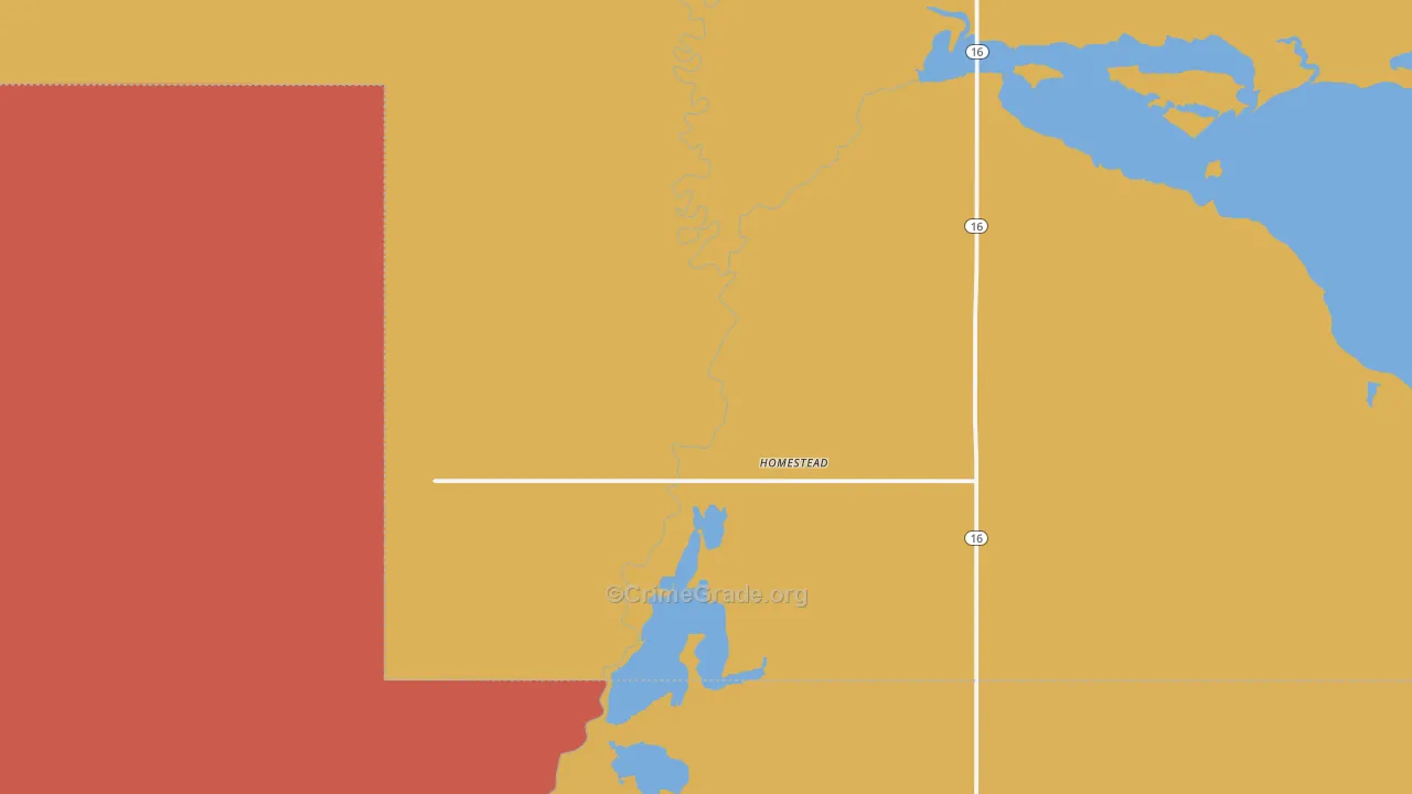 Homestead, MT Map of Burglary Rates