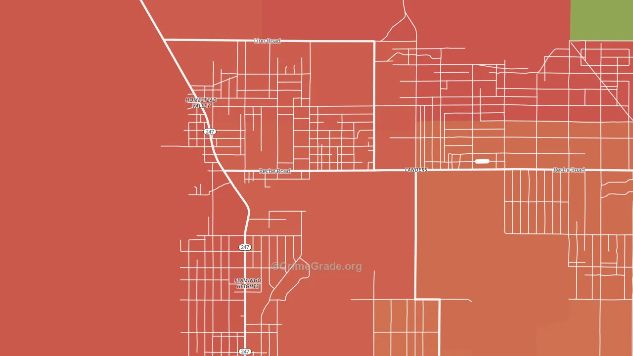 Homestead Valley, CA Map of Burglary Rates