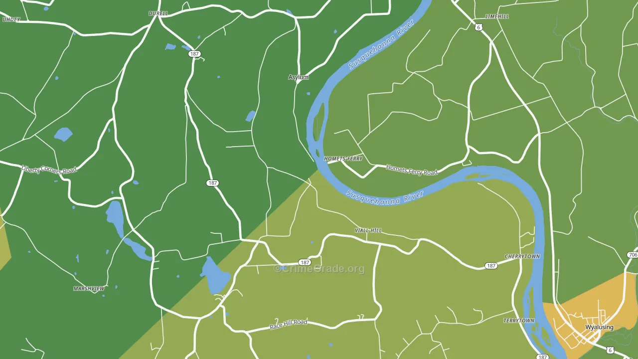 Homets Ferry, PA Map of Burglary Rates