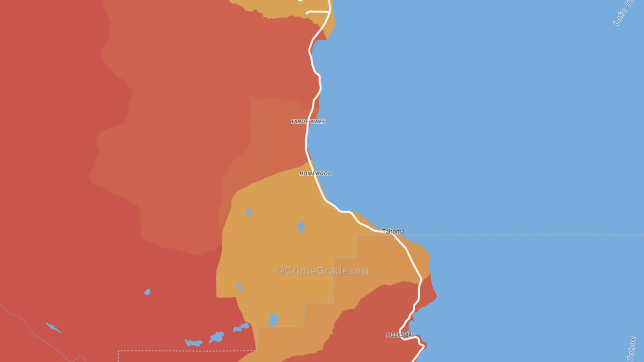 Homewood, CA Map of Burglary Rates