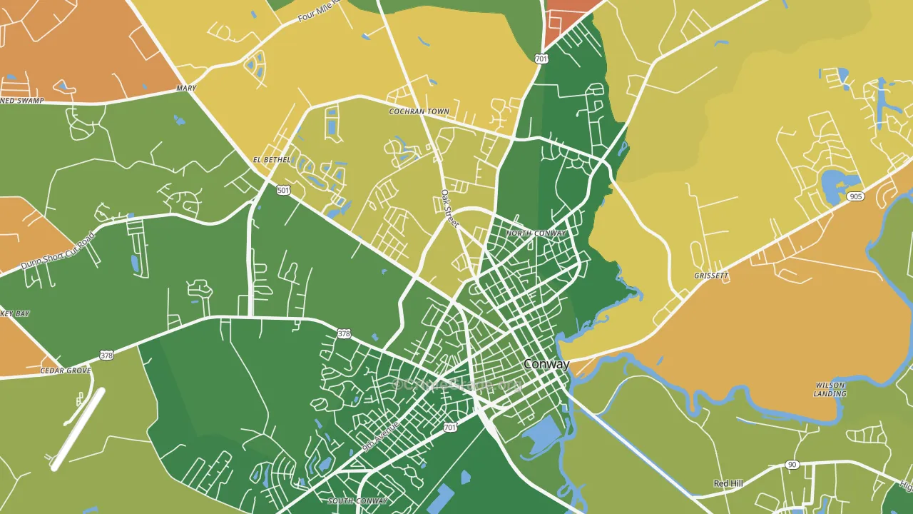 Homewood, SC Map of Burglary Rates