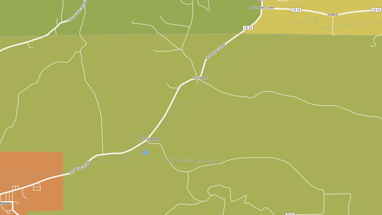 Honeoye, PA Map of Burglary Rates