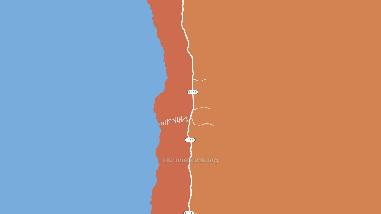 Hookena, HI Map of Burglary Rates