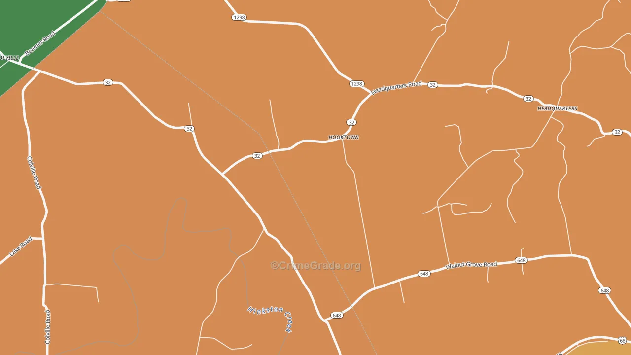Hooktown, KY Map of Burglary Rates