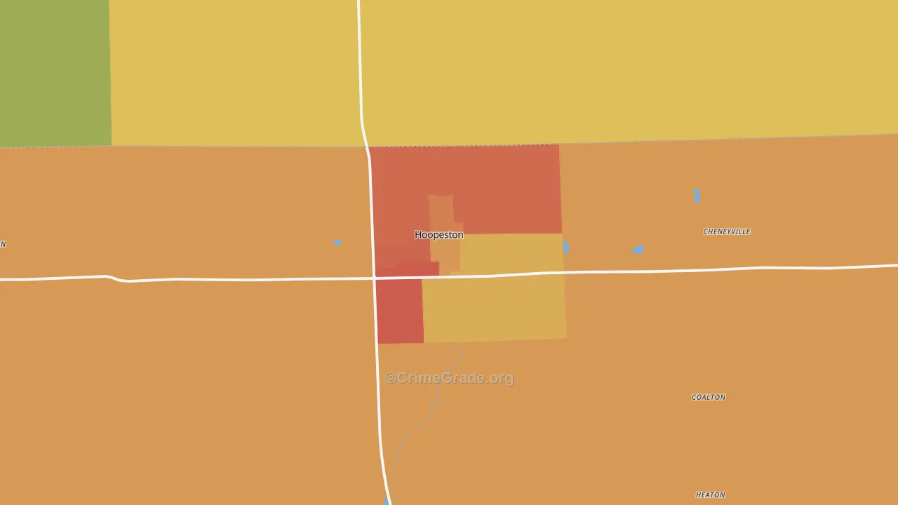Hoopeston, IL Map of Burglary Rates