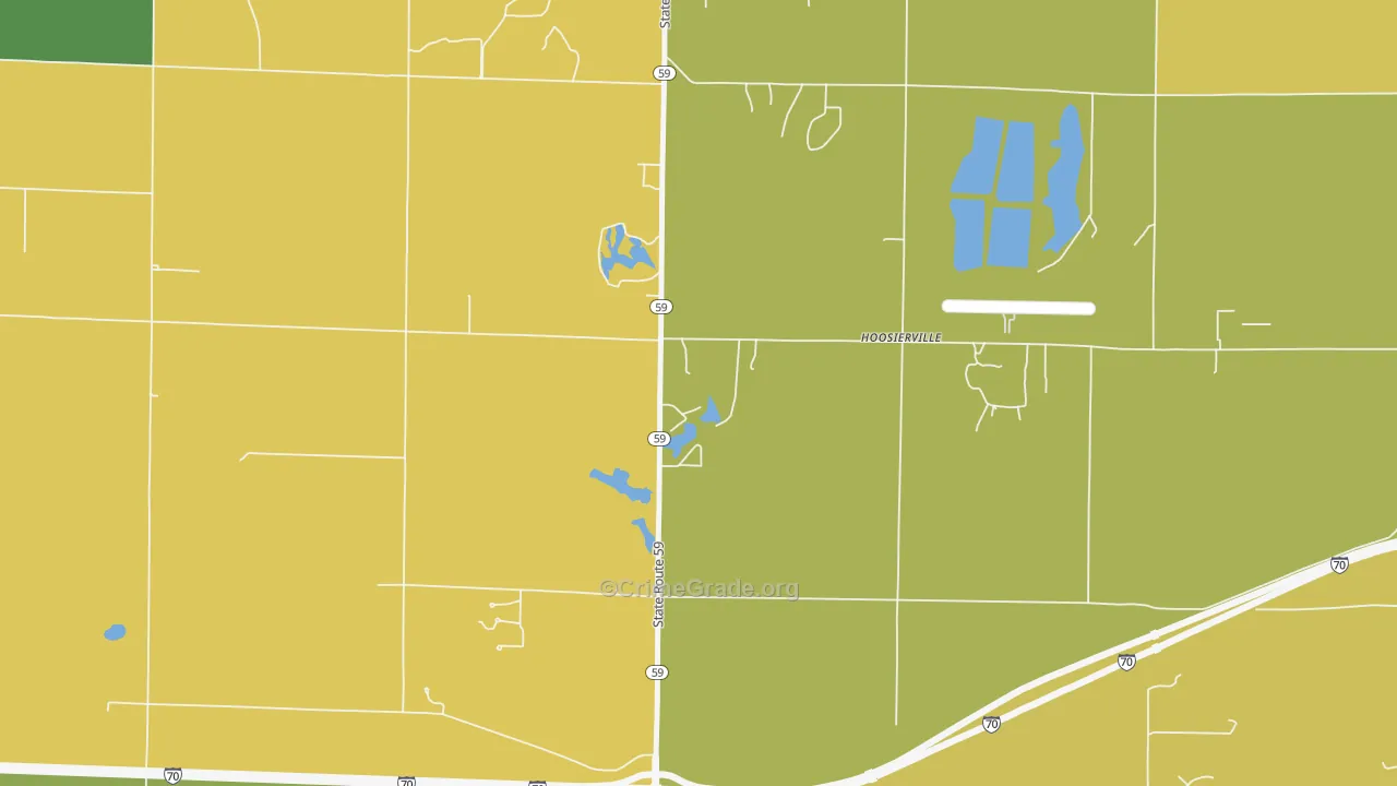 Hoosierville, IN Map of Burglary Rates