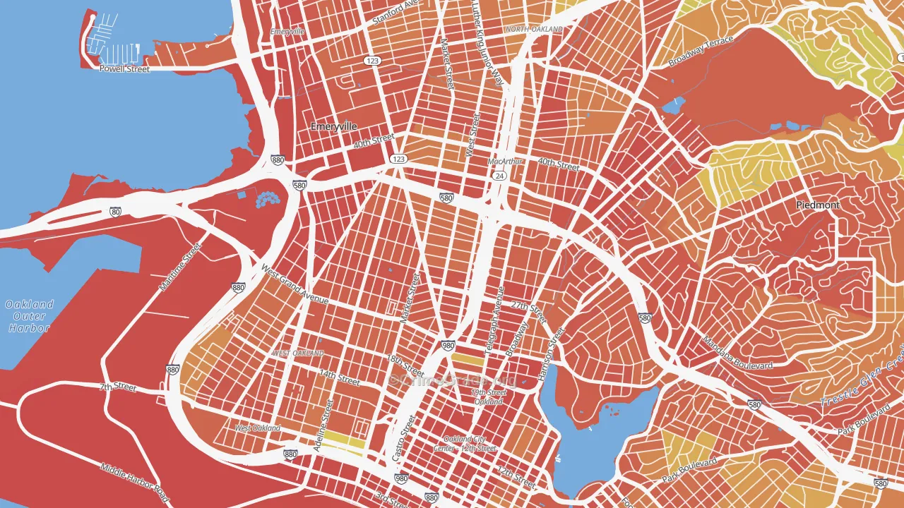 Hoover-Foster, Oakland, CA Map of Burglary Rates