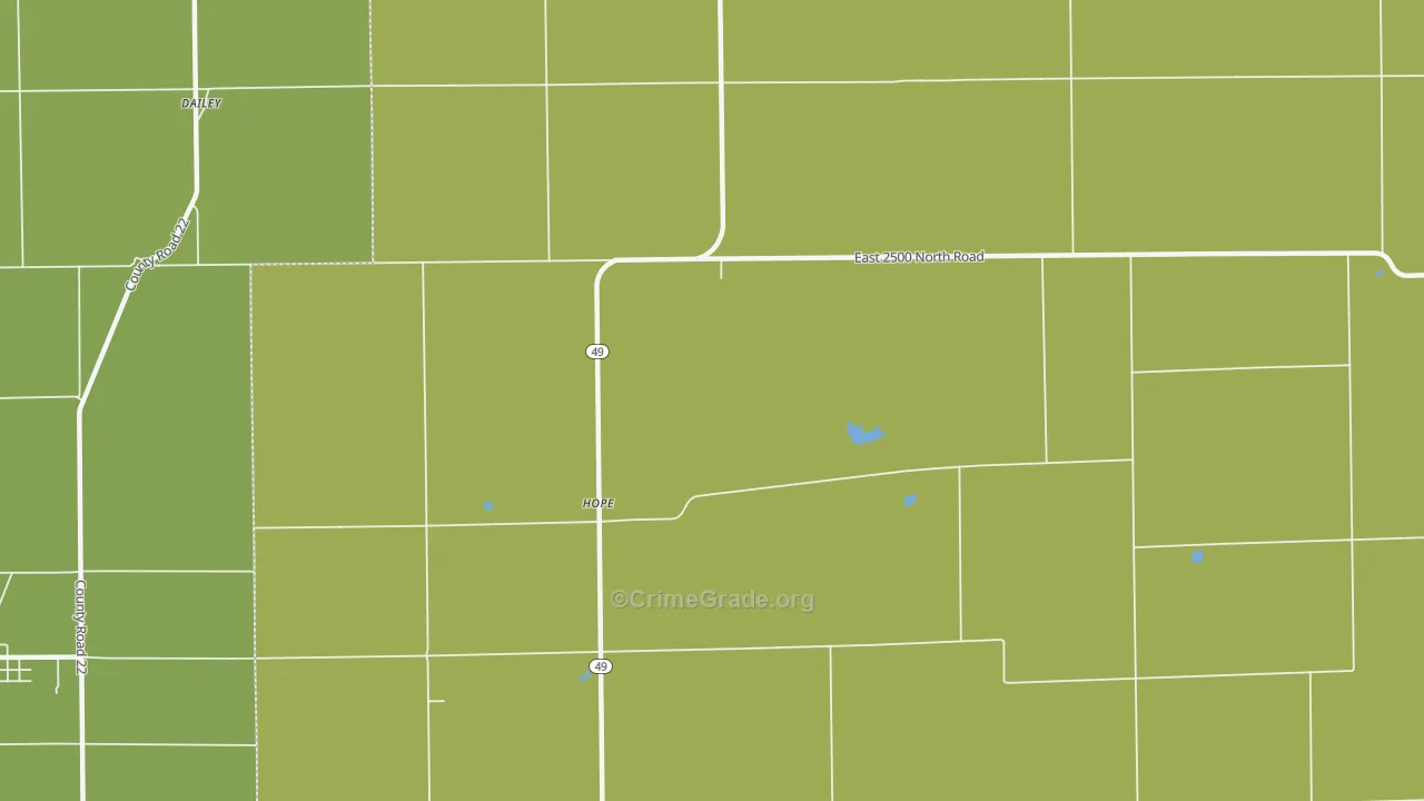 Hope, IL Map of Burglary Rates