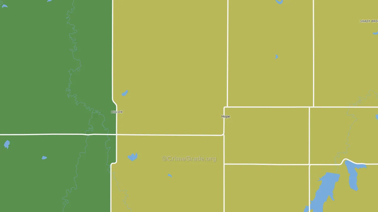 Hope, KS Map of Burglary Rates