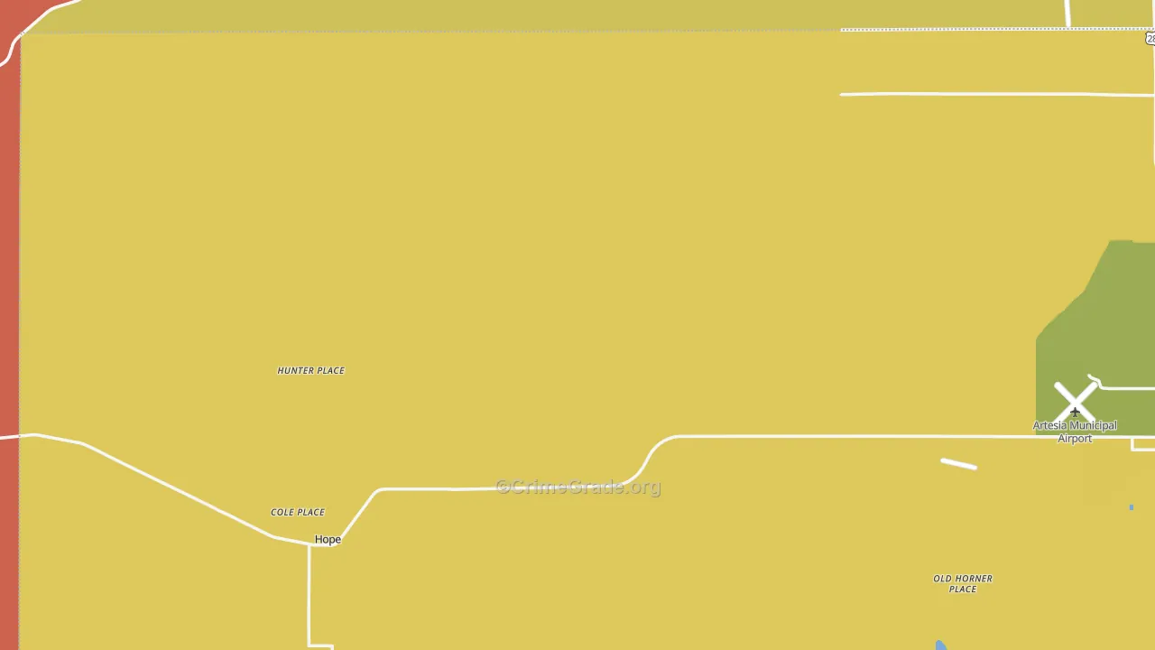 Hope, NM Map of Burglary Rates