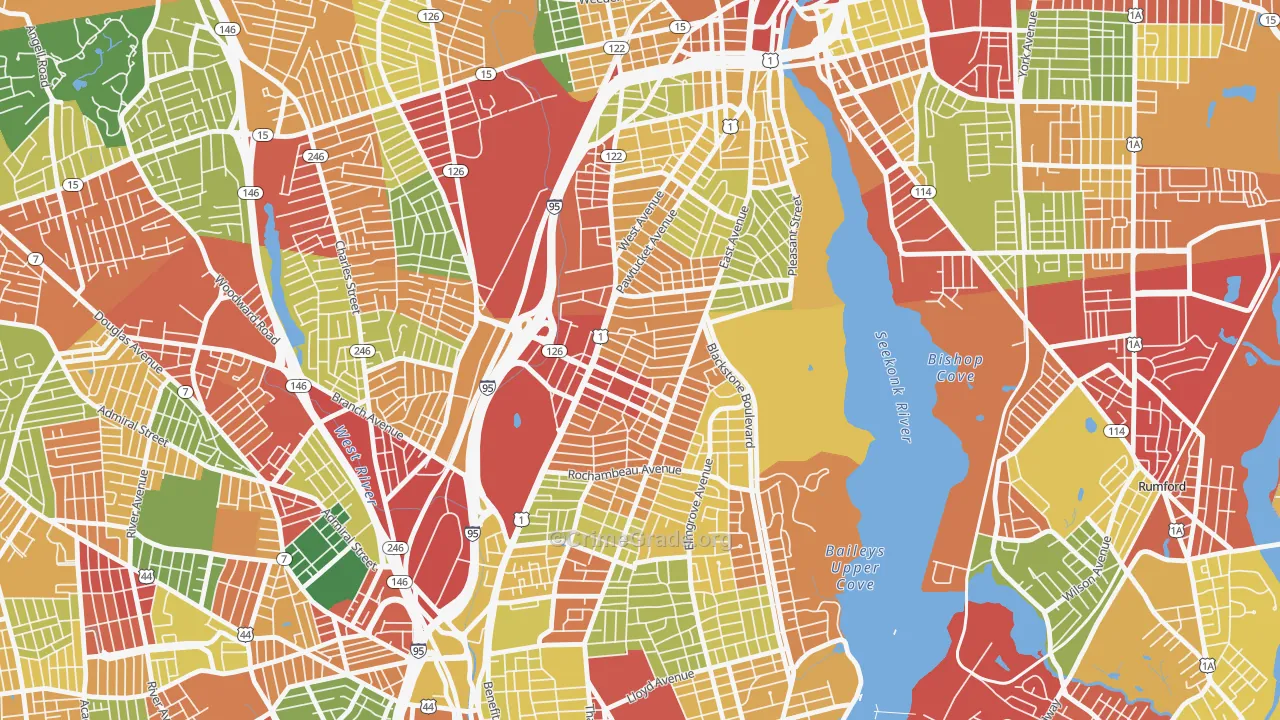 Hope, Providence, RI Map of Burglary Rates