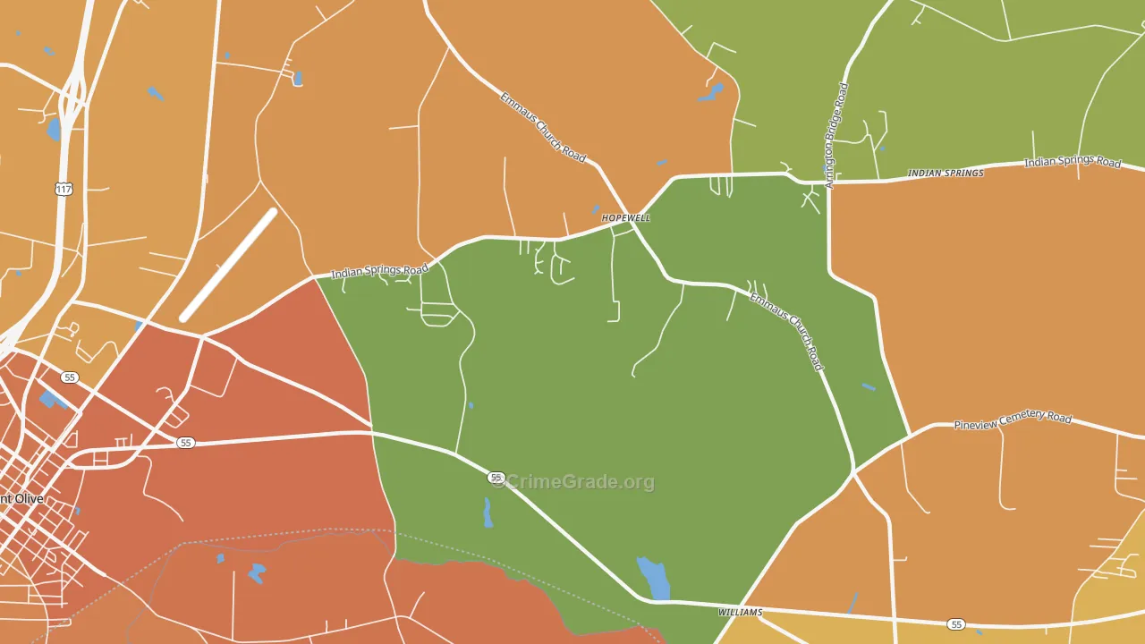 Hopewell, NC Map of Burglary Rates