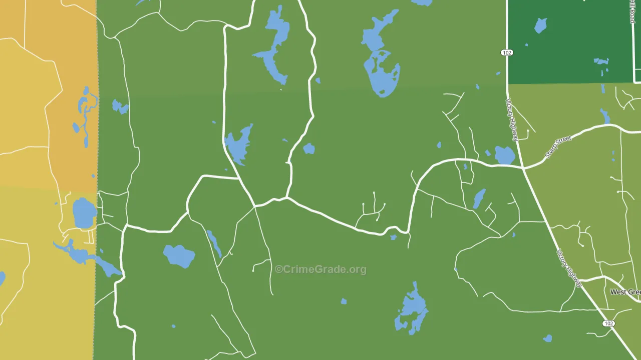 Hopkins Hollow, RI Map of Burglary Rates