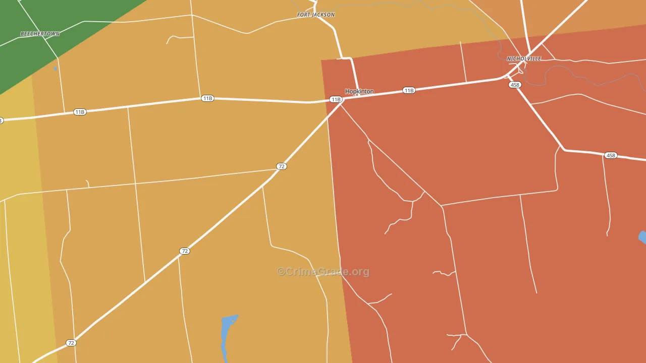 Hopkinton, NY Map of Burglary Rates