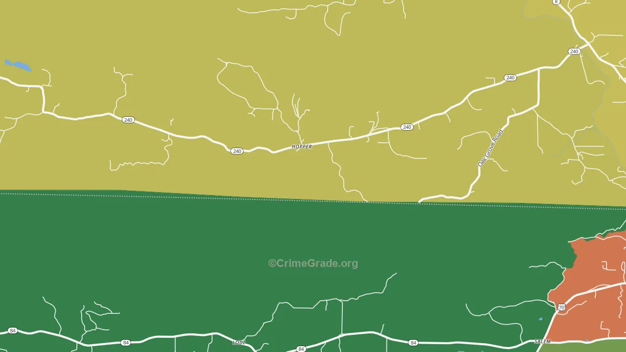 Hopper, AR Map of Burglary Rates