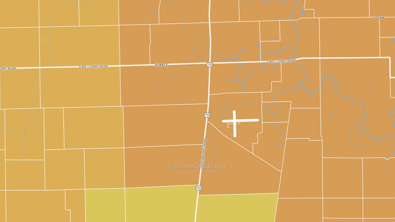 Horace, IL Map of Burglary Rates