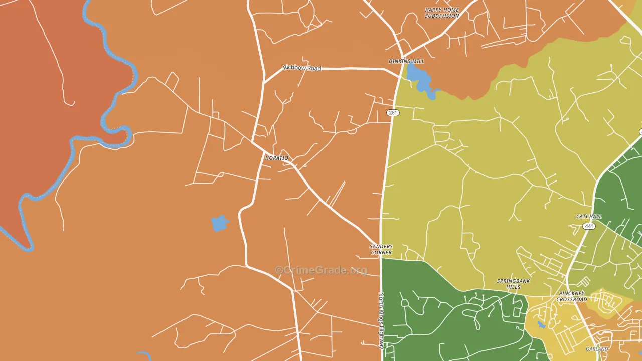 Horatio, SC Map of Burglary Rates