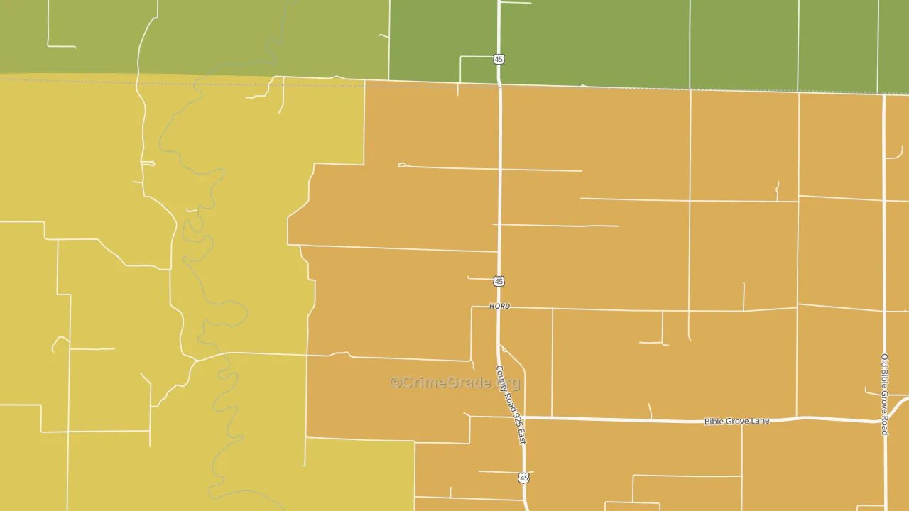 Hord, IL Map of Burglary Rates