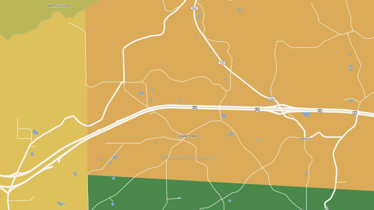 Hormtown, PA Map of Burglary Rates