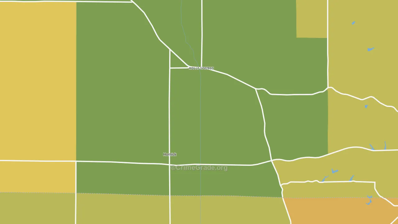 Hornick, IA Map of Burglary Rates