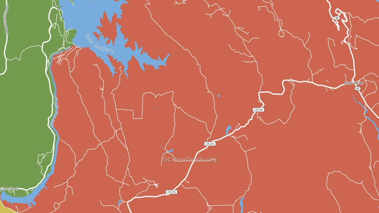 Hornitos, CA Map of Burglary Rates