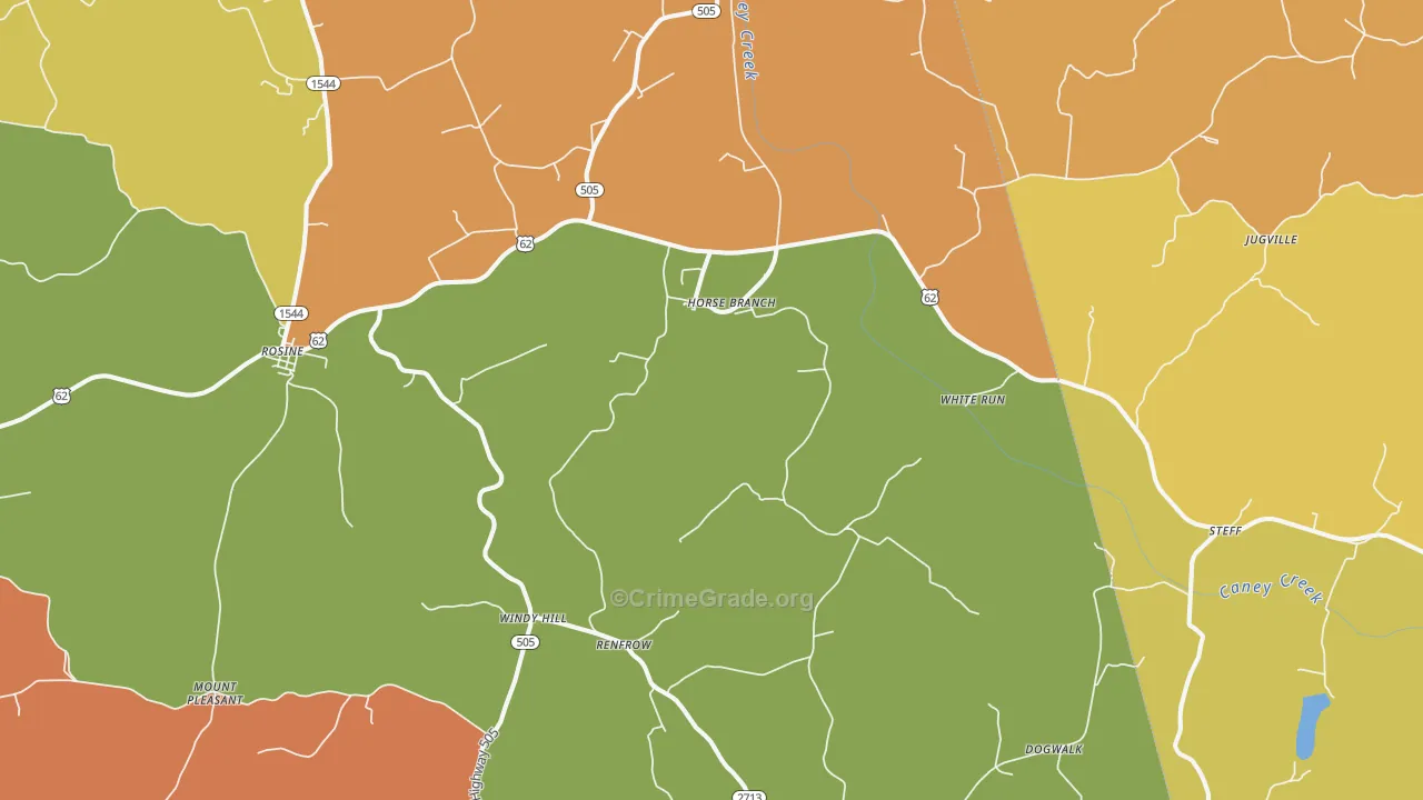 Horse Branch, KY Map of Burglary Rates