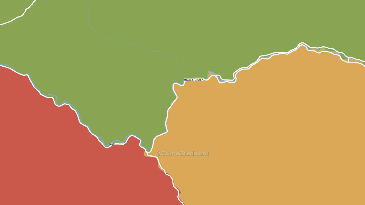 Horse Creek, CA Map of Burglary Rates