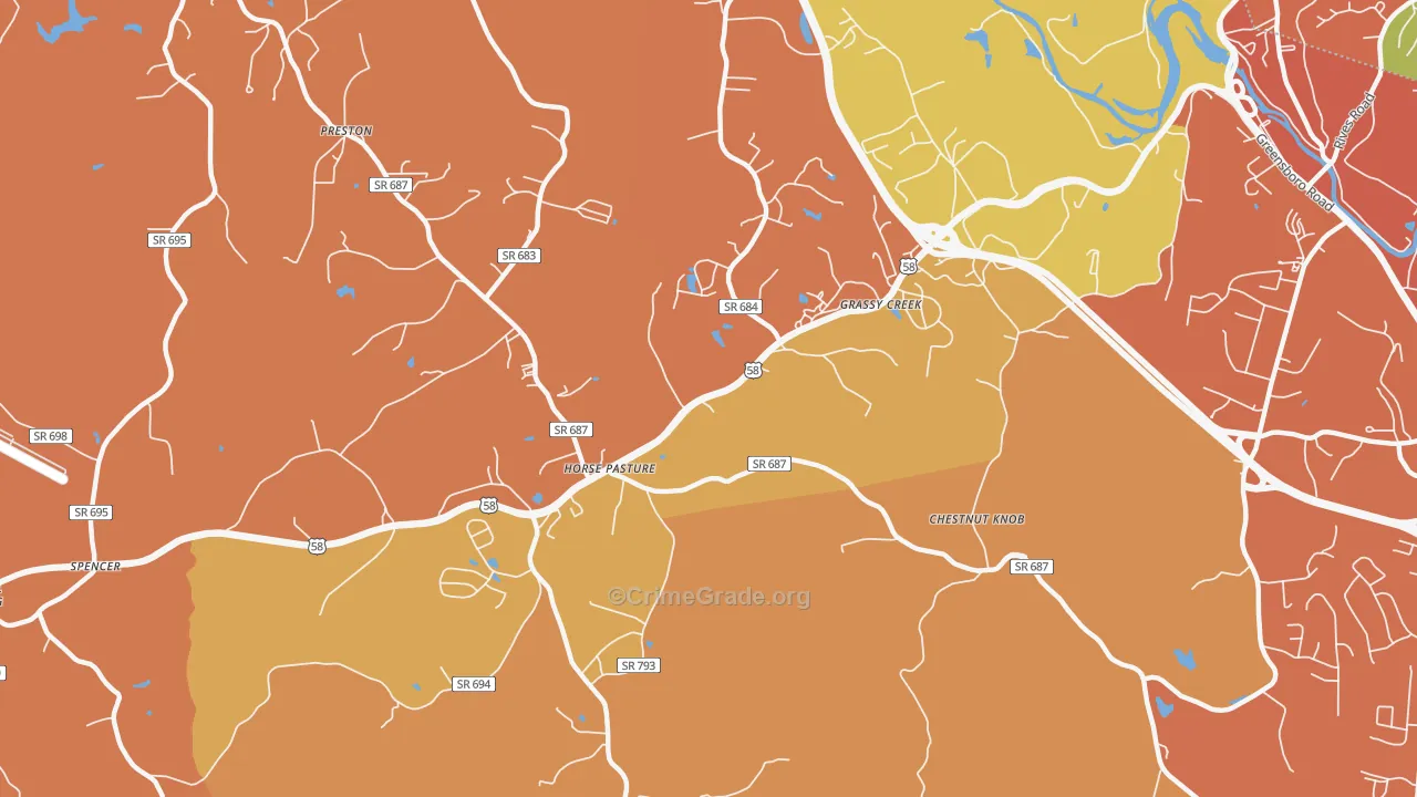Horse Pasture, VA Map of Burglary Rates