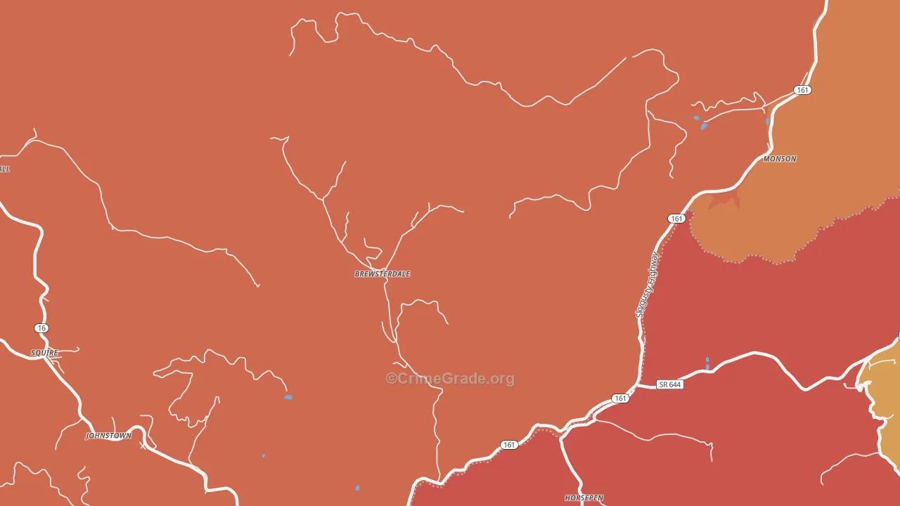 Horsepen, WV Map of Burglary Rates