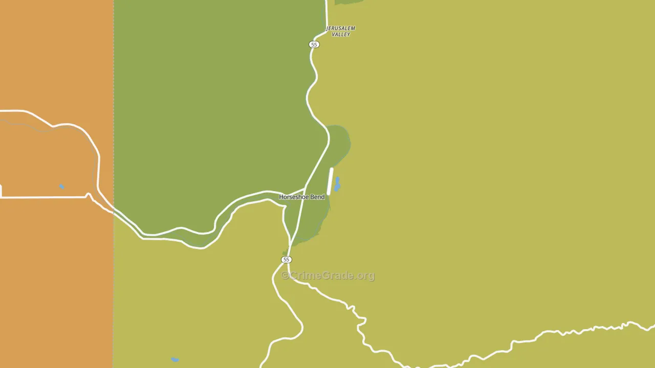 Horseshoe Bend, ID Map of Burglary Rates