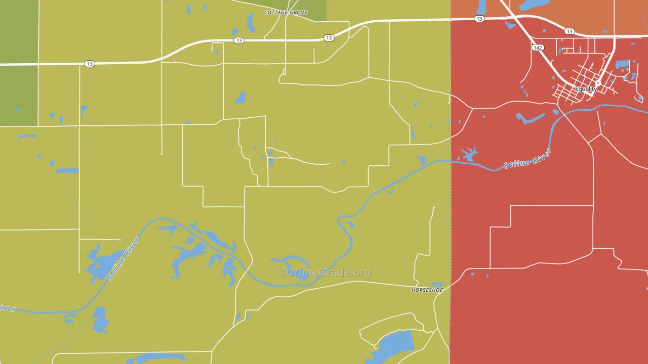 Horseshoe, IL Map of Burglary Rates