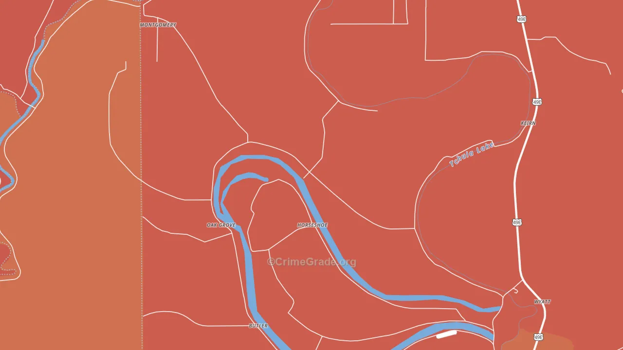 Horseshoe, MS Map of Burglary Rates