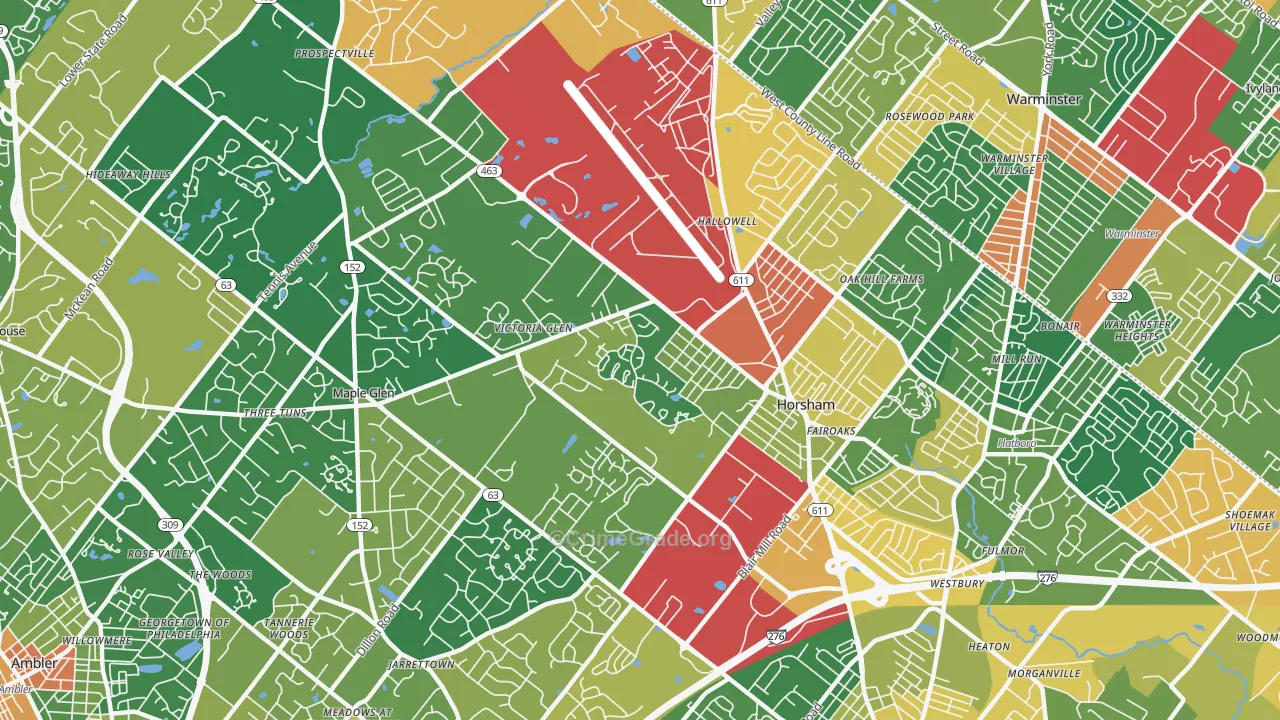 Horsham, PA Map of Burglary Rates