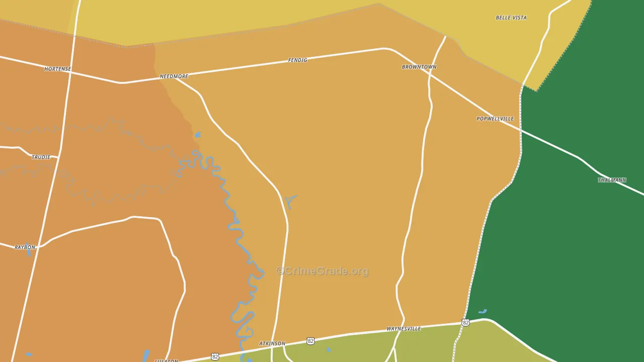 Hortense, GA Map of Burglary Rates
