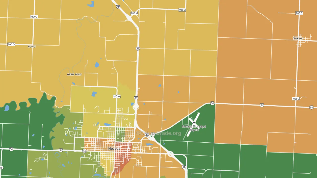Horton, MO Map of Burglary Rates