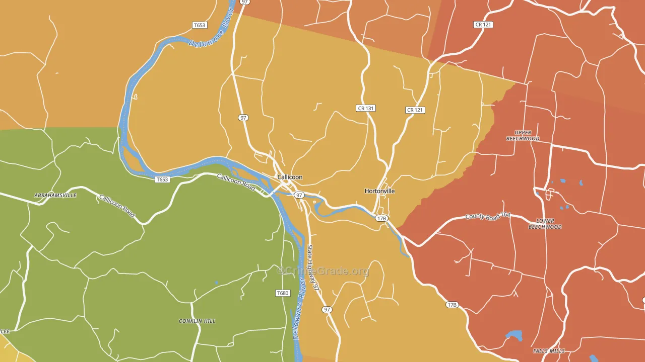 Hortonville, NY Map of Burglary Rates