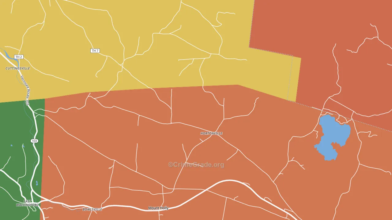 Hortonville, VT Map of Burglary Rates