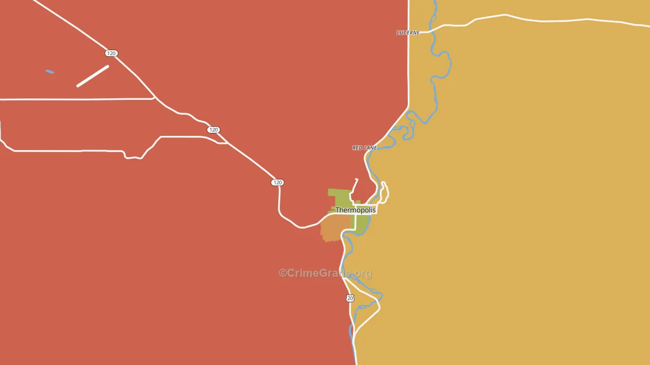 Hot Springs County, WY Map of Burglary Rates