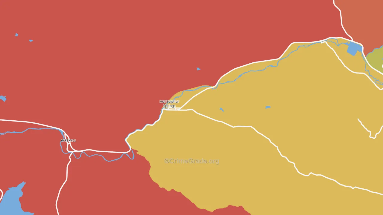Hot Sulphur Springs, CO Map of Burglary Rates