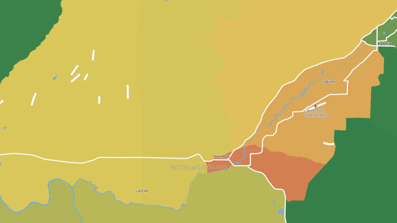 Hotchkiss, CO Map of Burglary Rates