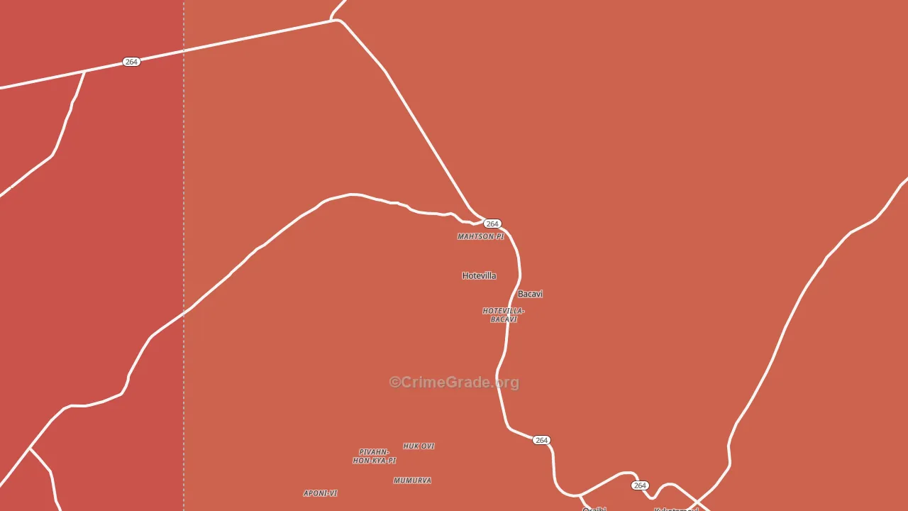 Hotevilla, AZ Map of Burglary Rates