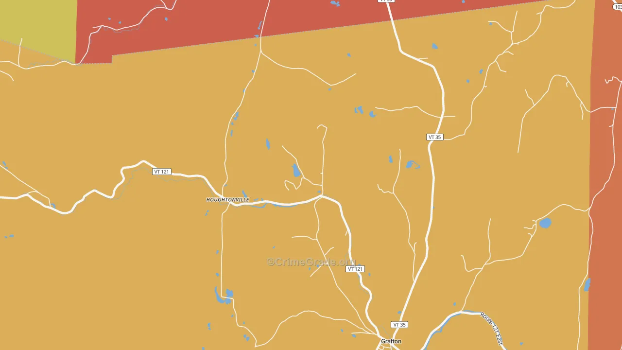 Houghtonville, VT Map of Burglary Rates