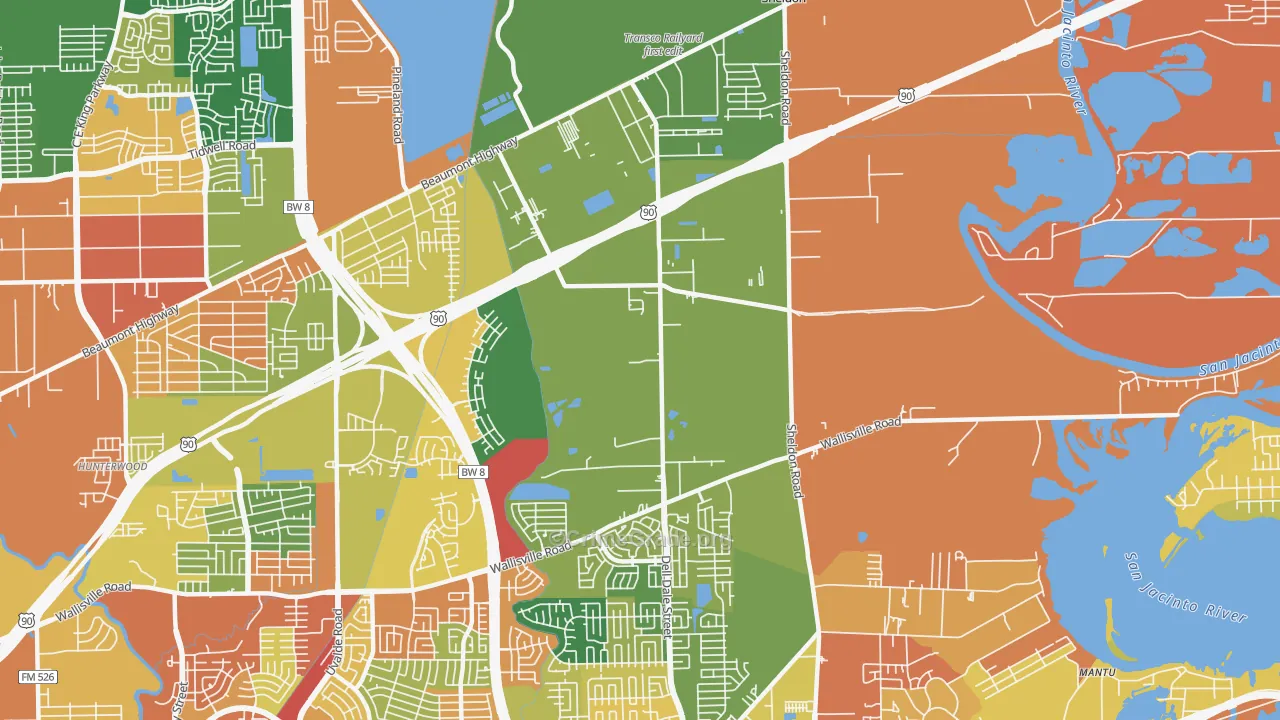 Houston Farms, Houston, TX Map of Burglary Rates