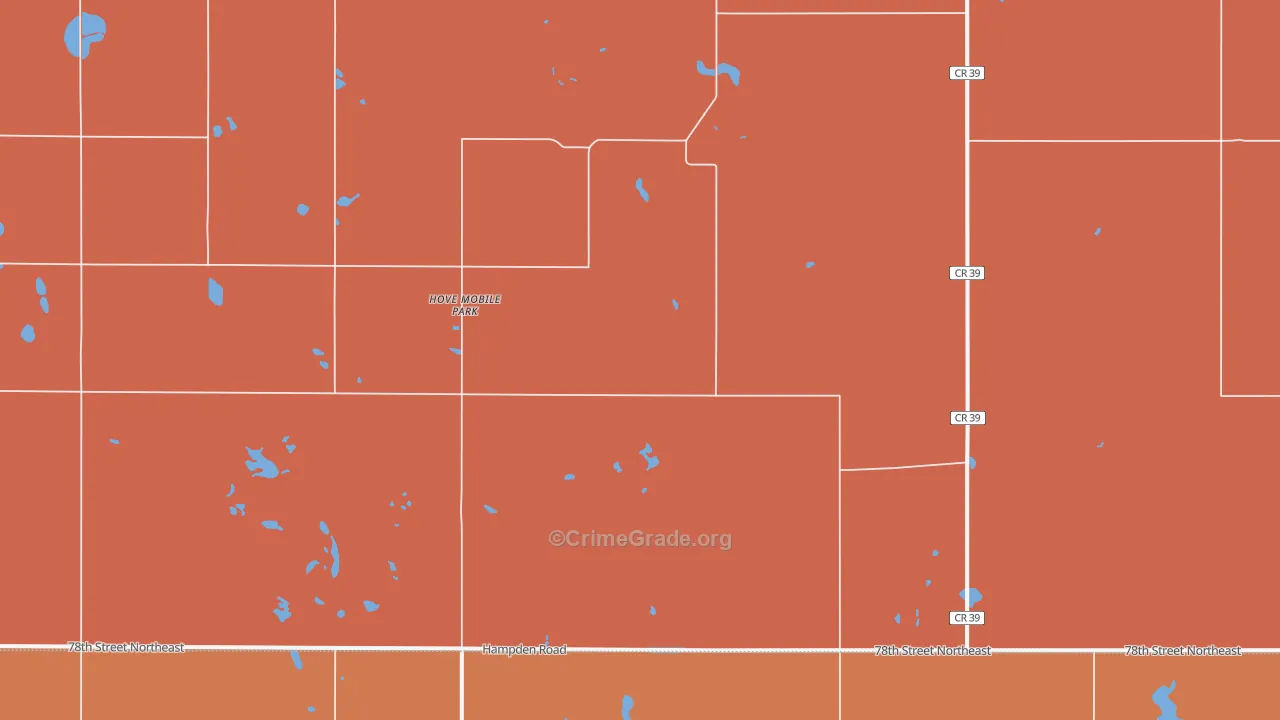 Hove Mobile Park, ND Map of Burglary Rates