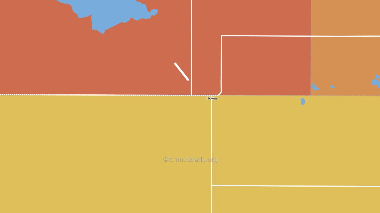 Hoven, SD Map of Burglary Rates