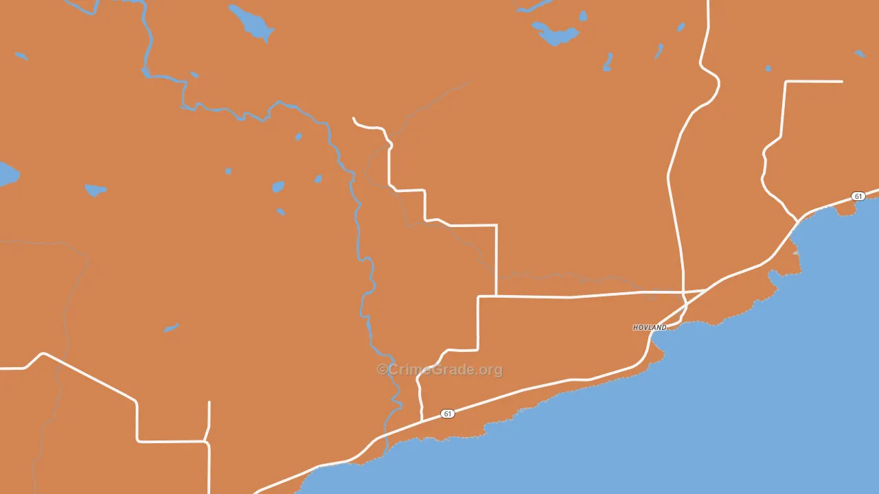 Hovland, MN Map of Burglary Rates