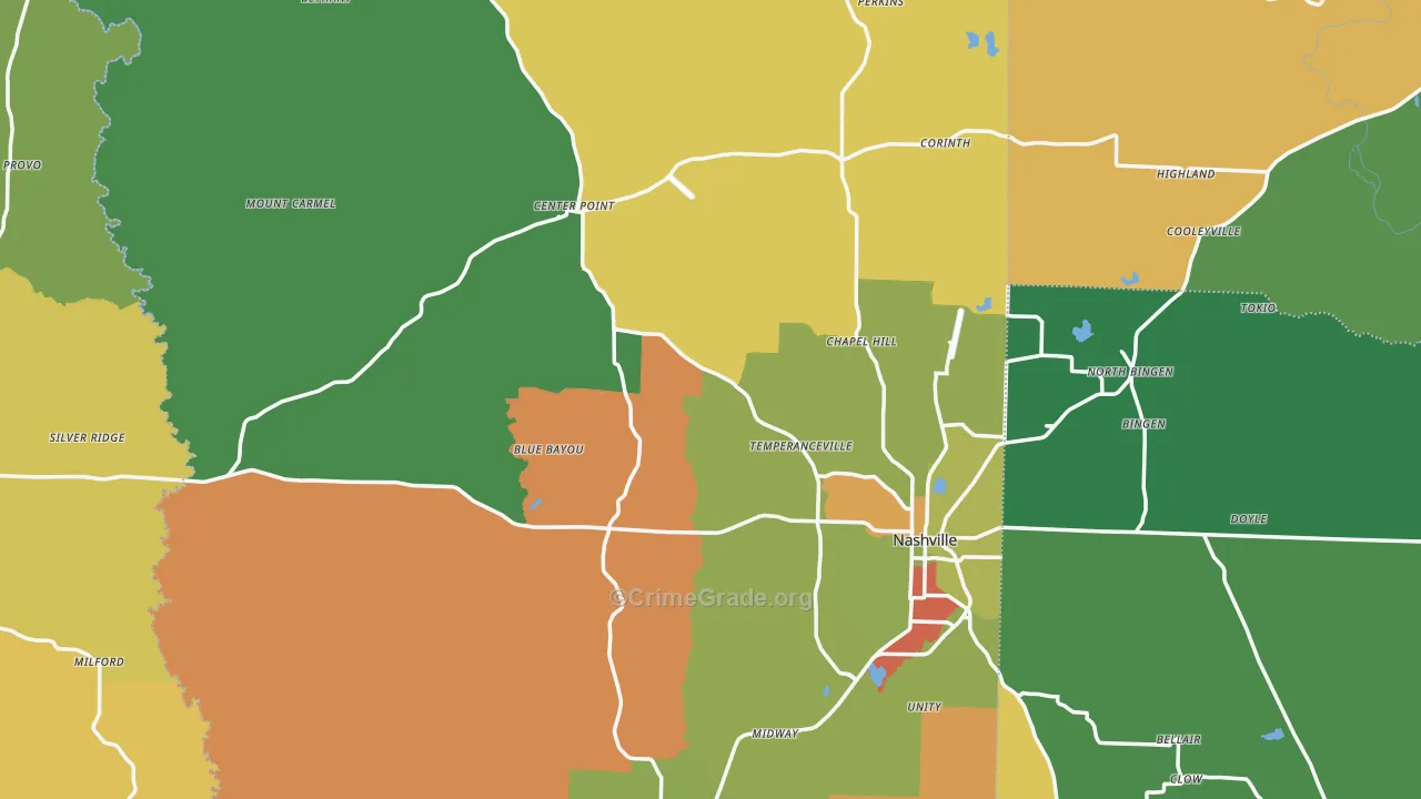 Howard County, AR Map of Burglary Rates