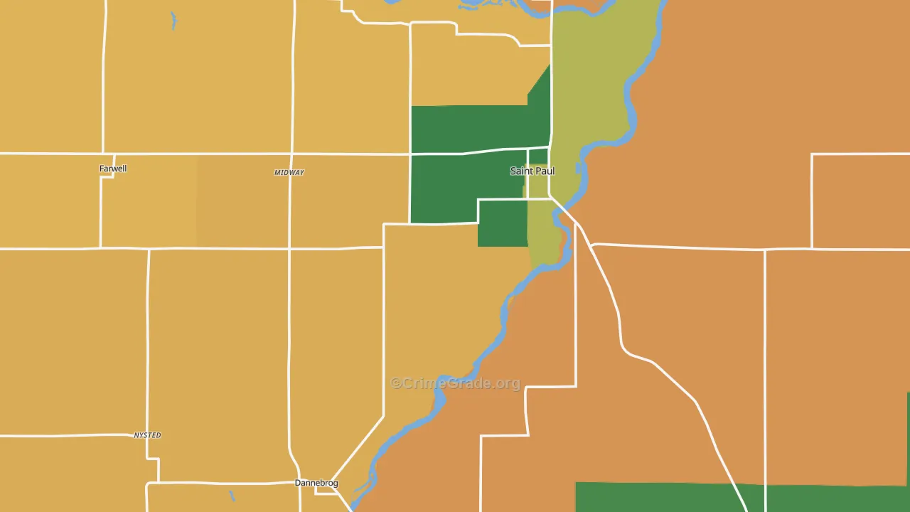 Howard County, NE Map of Burglary Rates
