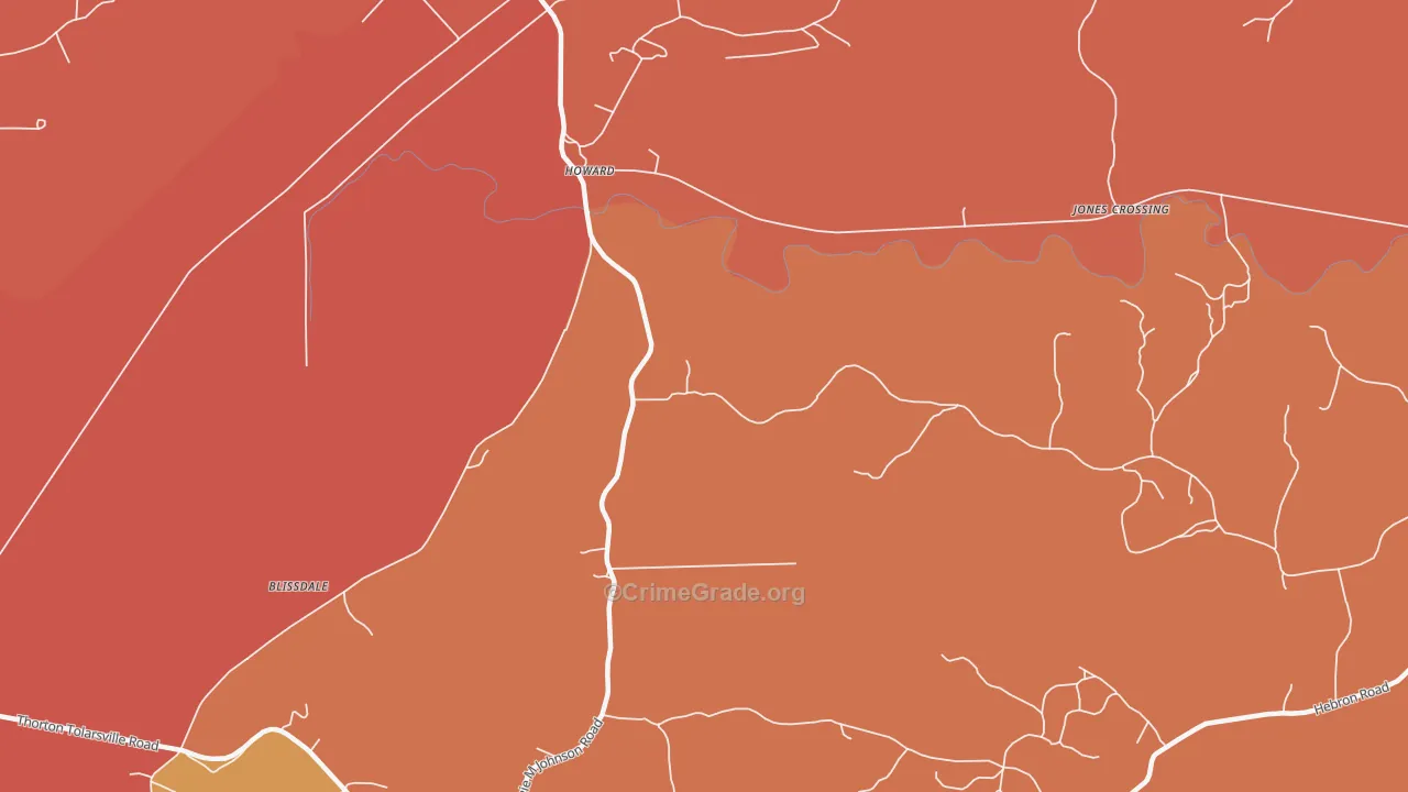 Howard, MS Map of Burglary Rates